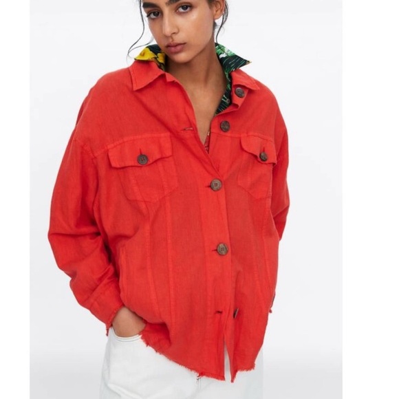 ZARA Linen Blend Jacket - Oversized - Picture 6 of 8